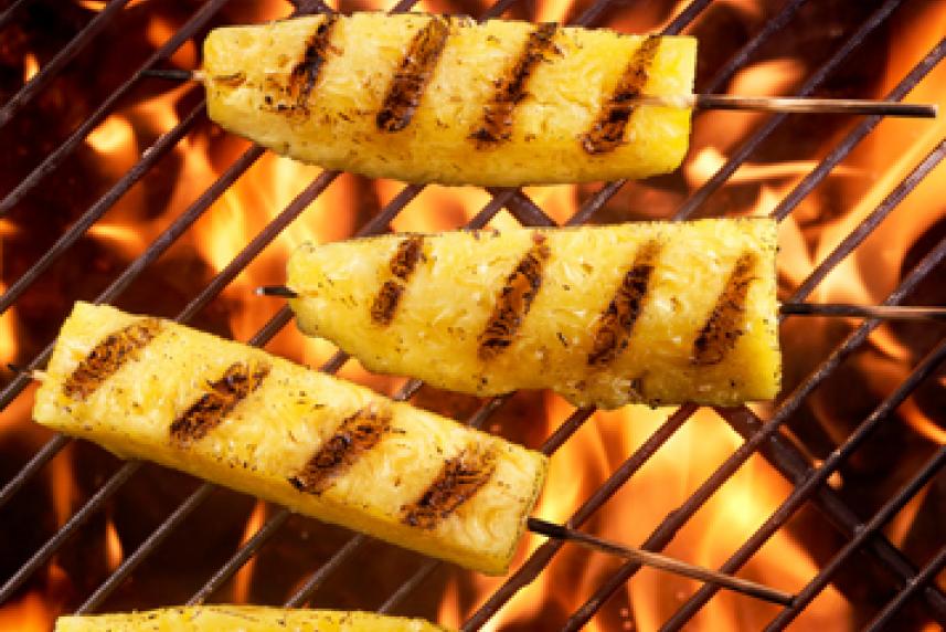 Pineapple Skewers with Lemon Yogurt