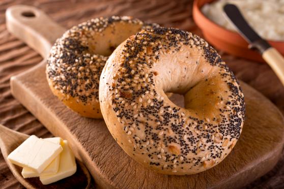 Everything bagel with cream cheese